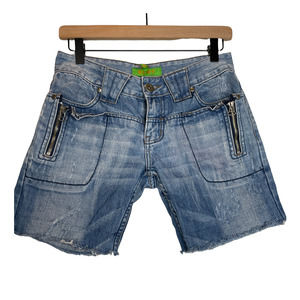 RUBY denim shorts zipper pockets jean shorts